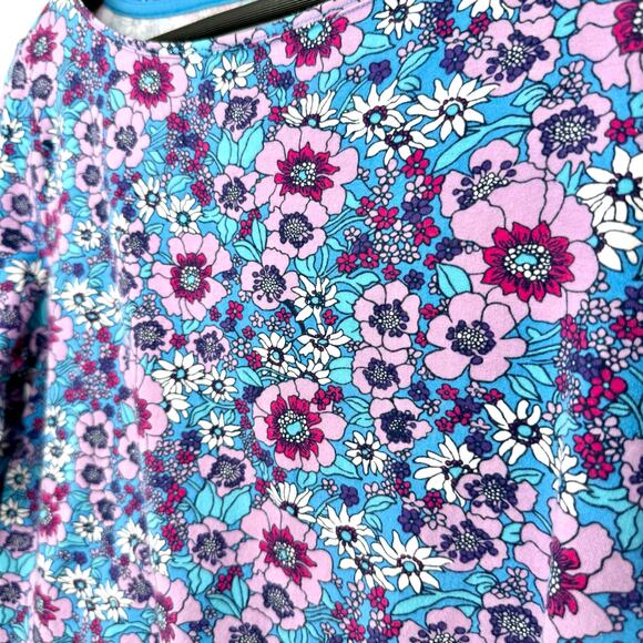 The TALBOTS Tee Sz Medium Blue 3/4 Sleeve Cotton Shirt Top Easter Spring Summer - Picture 7 of 8